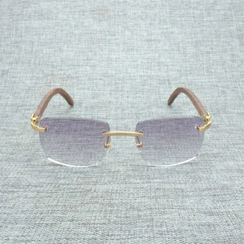 De Madeira Natural, Óculos de sol dos Homens de Preto-Branco de Chifre de Búfalo Óculos de Acessórios femininos Oculos Sombra de Óculos sem aro Exterior de B