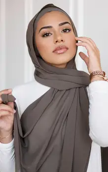 Bolha Lenço de Seda Mulheres Muçulmanas Moda Hijab Simples Turbante Jersey Hijabs Lenço de Cabeça, Headwraps Xale Islâmica Lenços 10pcs/lot