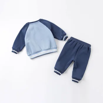 DBX15278 dave bella inverno do bebê meninos moda dos desenhos animados conjuntos de vestuário crianças casual conjuntos de crianças 2pcs terno