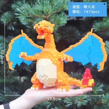 CHAKRA 6608 Charizard Dragão Modelo 3D 2080pcs Pequeno Mini Blocos de Diamante Tijolos de Construção de Brinquedo para as Crianças sem Caixa