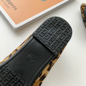 2019 Primavera Novas Senhoras De Grande Arco-Nó Flats Leopard Impresso Dedo Apontado Mulheres Sapatos De Festa Escritório Moda Casual Sapatos