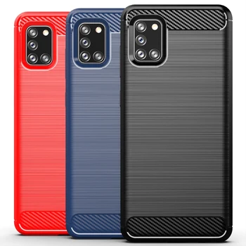 Vermelho case para Samsung Galaxy A31, carbono série de caseport