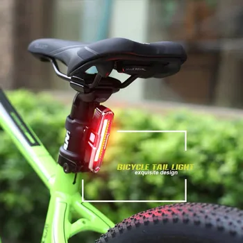 Recarregável USB Frontal Traseira Luz de Bicicleta Bateria de Lítio de Bicicleta LED Luz da Cauda Capacete de Ciclismo de Luz da Lâmpada de Montagem de Acessórios de Bicicleta