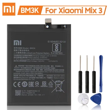 XaioMi Novo e Original-Bateria de Substituição BM3K para Xiaomi Mi Misture 3 Mix3 Autêntica Telefone Bateria 3200mAh