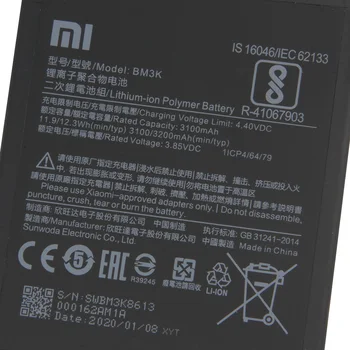 XaioMi Novo e Original-Bateria de Substituição BM3K para Xiaomi Mi Misture 3 Mix3 Autêntica Telefone Bateria 3200mAh