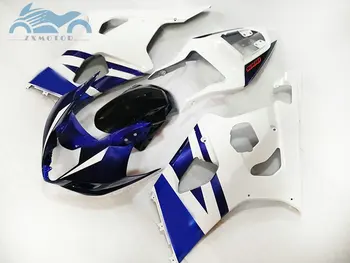 Plástico ABS na Carenagem kits para Suzuki K3 K4 GSXR1000 03 04 corrida de moto completo kit de carenagem GSXR 1000 2003 2004 branco azul AT55