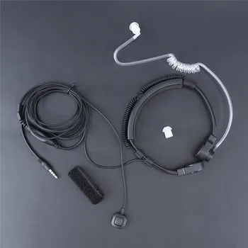 3.5 mm Ajustável Garganta Mic Microfone do Fone de ouvido Secreta de Tubo Acústico Auscultador Auricular Com o Dedo PTT para iPhone, Android Mobile