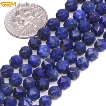 Gem-dentro Naturais Facetadas Azul Lápis-Lazúli pedra preciosa Precioso Merkaba Miçangas para Fazer Jóias DIY Jóia de Presente do Valentim