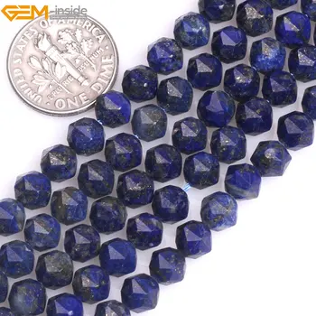 Gem-dentro Naturais Facetadas Azul Lápis-Lazúli pedra preciosa Precioso Merkaba Miçangas para Fazer Jóias DIY Jóia de Presente do Valentim