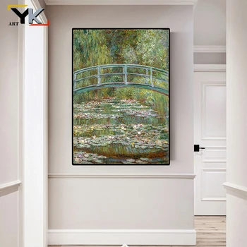 Claude Monet Pintando Os Lírios De Água De Lona De Arte De Parede Pintura Impressa De Decoração De Casa De Tela A Óleo De Reprodução Da Pintura