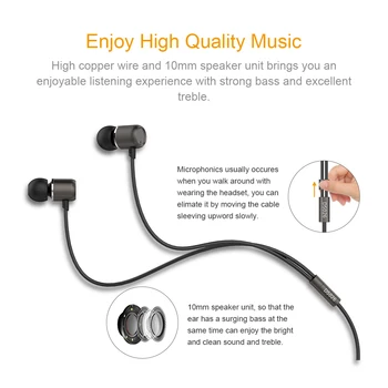 Fones de ouvido Doosl Isolamento de Ruído Fones De ouvido Hi-Fi de Música de Fone de ouvido para o iphone, Samsung, Galaxy, Tablets, MP3, iPod