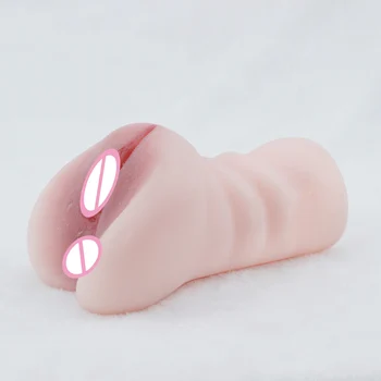 Realista Vagina Real Buceta Para Homens Brinquedos Sexuais para Adultos Duplo Canal de Borracha do Bolso Buceta Masculino Vagina Masturbador para o Homem