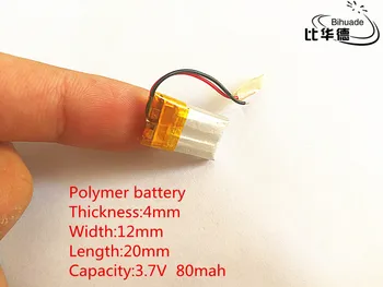 100pcs 3,7 V,80mAH,401220 PLIB; polímero de lítio ion / Li-íon da bateria para o GPS,mp3,mp4,mp5,dvd,bluetooth,modelo de brinquedo móvel bluetooth