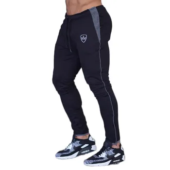 Homens Outono marca de calças compridas de Algodão dos Homens Desportivas de treino de fitness Calças de Moda casual calças de moletom jogger calça skinny, calças