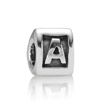 A-Z Calado Triângulo Alfabeto de 26 De Letra Com o Encanto de Cristal Ajuste forme o Bracelete Pulseira de Prata 925 Esterlina de Contas DIY Jóias