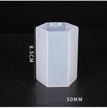 Hexagonal Cilíndrico do vaso de forma Molde de Silicone Jóia ferramenta para Tomada de DIY UV resina epóxi moldes de artesanato