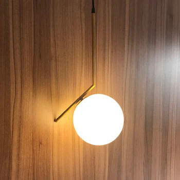 LED moderna de Vidro Redonda Bola Pingente Luzes de Ferro E27 luminária de Suspensão luminária para a Sala de estar, Quarto, Sala de Jantar