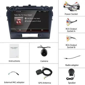 Android 10.0 DVD do Carro para Suzuki Vitara 2016 2017 GPS rádio Multimédia de vídeo leitor de tela Capacitiva de Tela IPS wi-fi bluetooth RDS