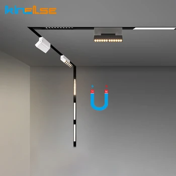 Faixa de conector Magnético Lâmpada LED de Iluminação da Trilha Khelse Conectores Ferroviário Tira Titular de Alumínio Suspensa Ímã Luzes da Montagem
