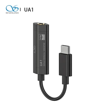 SHANLING UA1 Hi-Fi gratuito Chip DSP 256 Hi-Res 32 bits/384Khz USB-C / DAC/AMP Adaptador Com Alta Pureza Cabo de Cobre