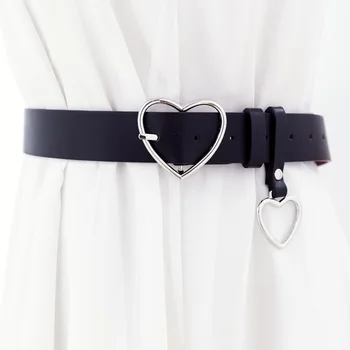 Forma de coração Fivela Cintos para Mulheres Transparente Cinto de Coração de Amor Jeans Vestido de Cintura Pulseira de Prata de Ouro Fivela de Senhoras Clara Correia