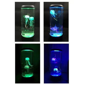 Lâmpada de cabeceira de Trabalho Atmosfera Mudança de Cor de Crianças Tabela de USB CONDUZIU a Luz da Noite Hipnótica água-viva de Aquário Relaxante