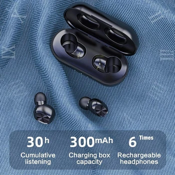 8D Estéreo sem Fio Bluetooth Fones de ouvido Bluetooth 5.0 Binaural Chamada Toque de Controle do Visor Digital Fones de ouvido para o iPhone 11 Plus/X/XR