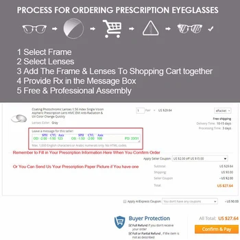 OEYEYEO 1.60 Única Visão de Óculos com Lentes de Prescrição para Miopia Astagmatism Óculos de CR-39 de Resina Lente Com Revestimento