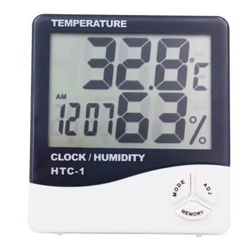 Eletrônica Digital LCD Termômetro Higrômetro Relógio Despertador Medidor da Umidade da Temperatura Interior e Exterior temp Testador de 20%de desconto