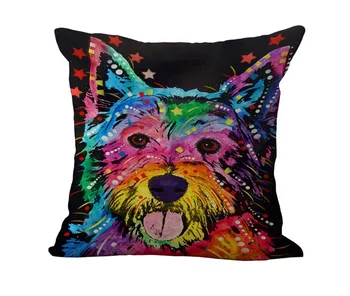 Cão Adorável Capa De Almofada Criativa Animal Impresso Travesseiro Caso Pug Doodle Chihuahua Yorkie Boston Terrier, Schnauzer