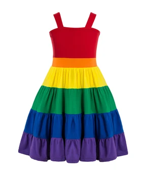 Arco-íris da Festa de Aniversário de Vestido de Jojo Siwa Tutu Vestido de Aniversário do arco-íris as Meninas de vestido de arco-íris espiralado vestido vestido de Festa vestido twirly