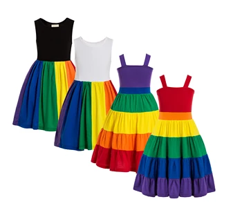 Arco-íris da Festa de Aniversário de Vestido de Jojo Siwa Tutu Vestido de Aniversário do arco-íris as Meninas de vestido de arco-íris espiralado vestido vestido de Festa vestido twirly