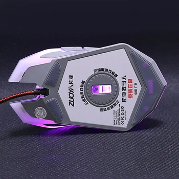 Com fio Mouse para Jogos ZUOYA Ergonômico Profissionais luz de fundo Colorido Jogo de DPI do Mouse Ajustável Óptico de Ratos de Computador