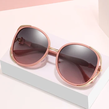 YSO Projeto da Flor Mulheres de Óculos de sol cor-de-Rosa Moldura de Metal de grandes dimensões Lente Polarizada a Proteção UV400 2020 Moda Senhora de Condução Óculos