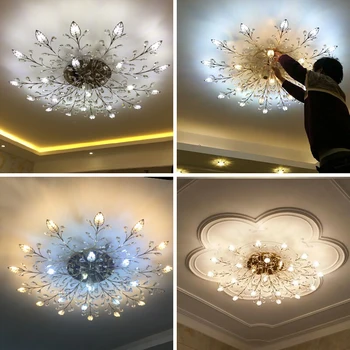 TRAZOS: Novas Luzes Led Teto Lâmpada de Ouro Para o Quarto sala de estar Iluminação brilho de plafond Lustre Moderno candeeiro de Tecto AC110-240V