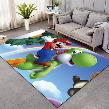 Super Mario 3D do desenho animado Impresso Tapete Jogo de Tabuleiro de Jogo de tapete mapa Grande Tapete para a Sala de desenho animado Tapetes Labirinto Estilo-1