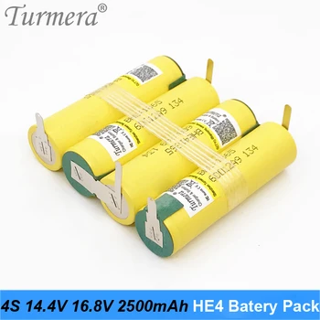 3S 12,6 V 4S DE 16,8 V Bateria 18650 HE4 2500mah 20A Corrente de Descarga para shura chave de fenda bateria (personalizar)