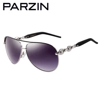 PARZIN Artesanal Strass Óculos de sol Polarizados Mulheres de Luxo Feminino de Óculos de Sol Para Motorista Tons Helioscope Ocular nº 9.613