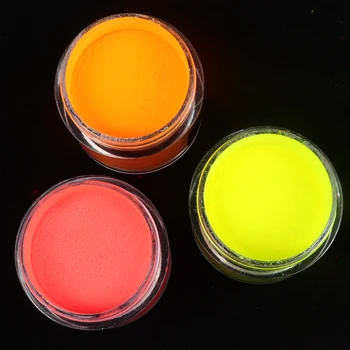 Pó acrílico, Neon, Amarelo, Vermelho, Verde Escultura Polímero de Cristal 3D Nail Art de Cristal Pós Gel Construtor Dicas Builder para Unhas