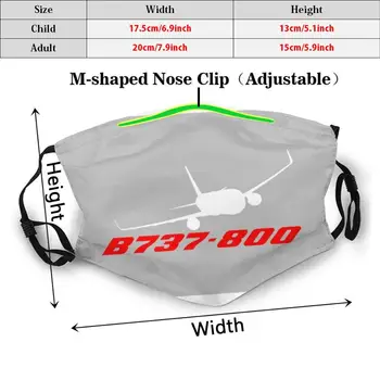 A Boeing 737-800 Prata Máscara De Rosto Engraçado Impressão Reutilizáveis Pm2.3116 Filtro De Máscara Facial Perigo Criador De Máscaras De Saúde Boeing 737