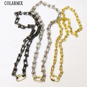 5 peças Cadeia neclace moda de metal grande elo da cadeia colar de misturar cores colar para mulheres 9674