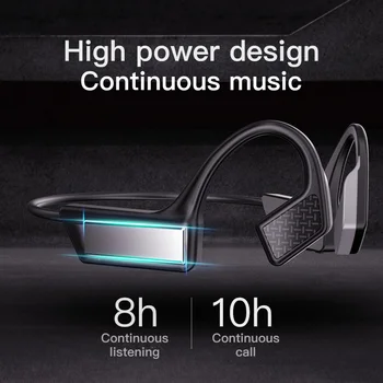 TWS 5.0 Bluetooth 9D Fone de ouvido Estéreo sem Fio Auscultadores Osso condução de Fones de ouvido Sport Fones de ouvido Fones de ouvido Com Microfone