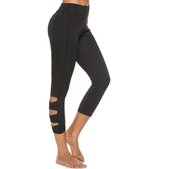 Cropped pants oco apertado leggings de cintura alta fitness respirável calças de yoga, de secagem rápida e super stretch cavallari