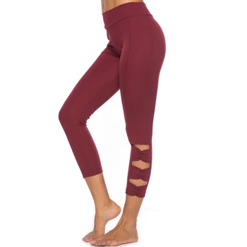 Cropped pants oco apertado leggings de cintura alta fitness respirável calças de yoga, de secagem rápida e super stretch cavallari