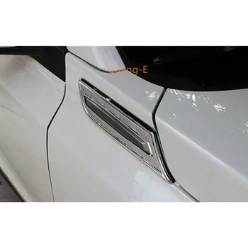 Para Suzuki Vitara 2016 2017 2018 2019 Lâmpada Guarnição Tampa do Carro Detector de ABS Cromado Frente Folhagem Folha Fender Aberturas de Saída de Ar