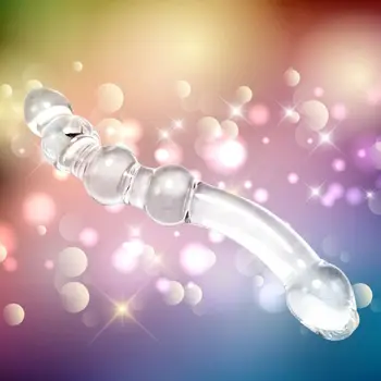 Vibrador de vidro Artificial do Pênis de Cristal Bead Anal Plug anal Massagem de Próstata Masturbar Brinquedo do Sexo para Adultos