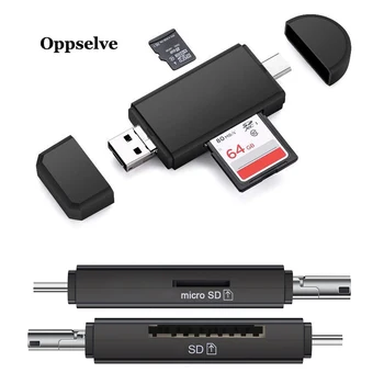 Leitor de Cartão SD USB 2.0 Leitor de Cartão Micro SD TF Leitor de Smart Adaptador de Cartão de Memória Tipo C leitores de cartões USB2.0 Micro OTG para o Portátil