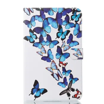 Moda Flor de Impressão PU bolsa em Couro Para Samsung Galaxy Tab E 9.6 T560 T561 2016 9.6 polegadas inteligente pintado tablet capa+película+caneta