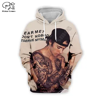 Moda Justin Bieber hoodies 3D impresso Moletom com Capuz Harajuku Outono Streetwear mulheres inimigo homens Casual Treino de estilo-3