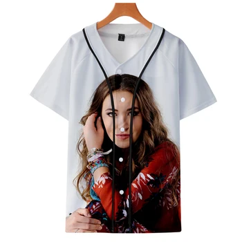 Lauren Diagle Tshirt Cantora Pop 3D V-Pescoço Treino de Verão de Manga Curta as Mulheres dos Homens T-shirt Harajuku Tee Olhar de Criança Roupas